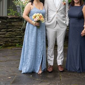 Azazie Light Blue Lace Maxi Dress